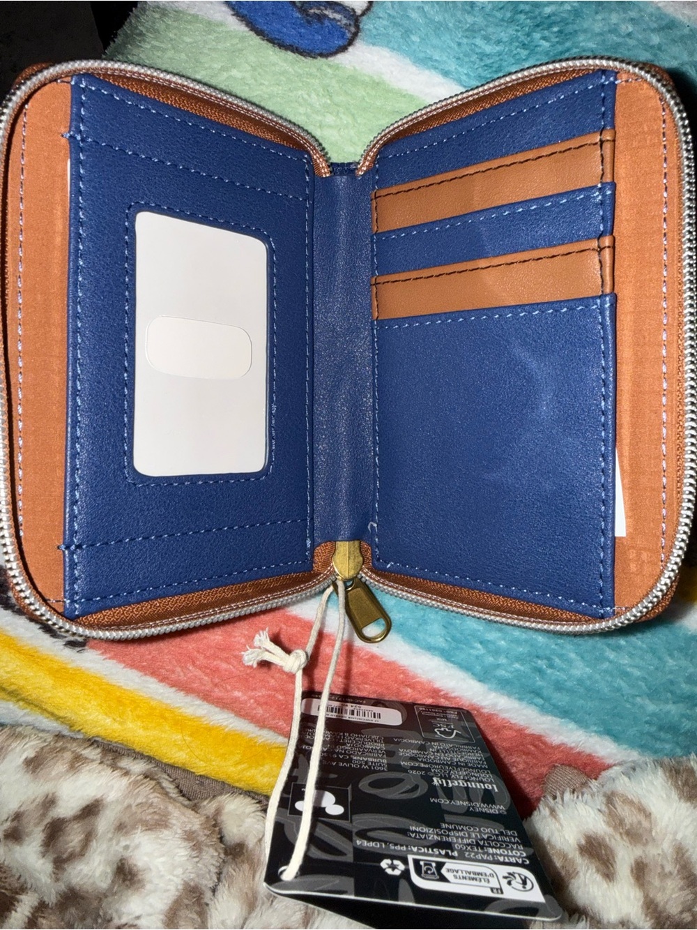 Loungefly Navy Blue Stitch Floral Zip Wallet - Picture 3 of 3